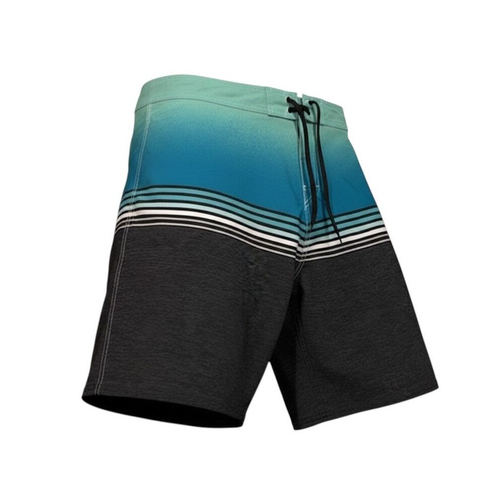 Burnside Board Shorts Men’s Size 36 Blue Green Gradient Striped Surf Swim Trunks